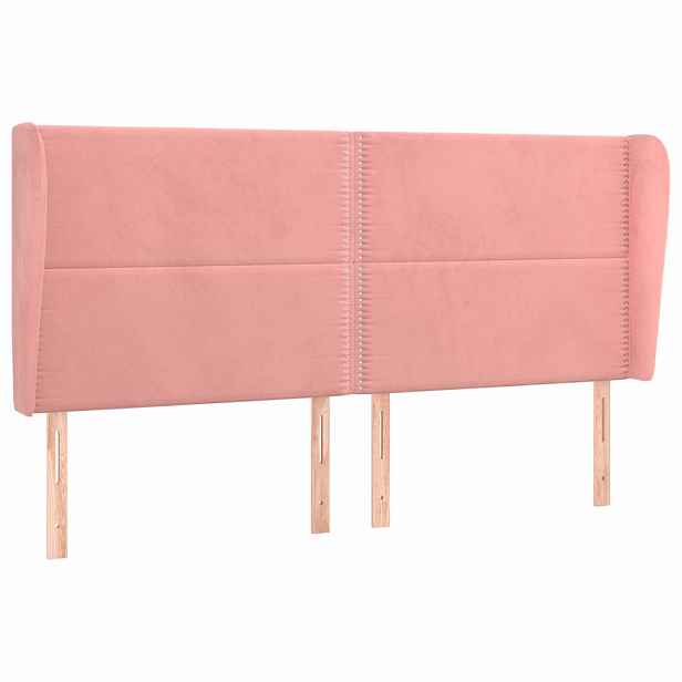vidaXL Čelo postele typu ušák růžová 203x23x118/128 cm samet