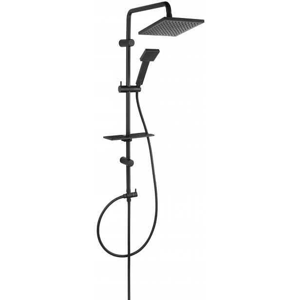 Ferro Nástěnný Sprchový Set S Dešťovou Sprchou Squerto Lux Černý, Černý