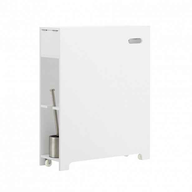 SoBuy NÍZKÁ KOUPELNOVÁ SKŘÍŇKA se 2 zásuvkami Bílá 60x17x75cm Minimalistický