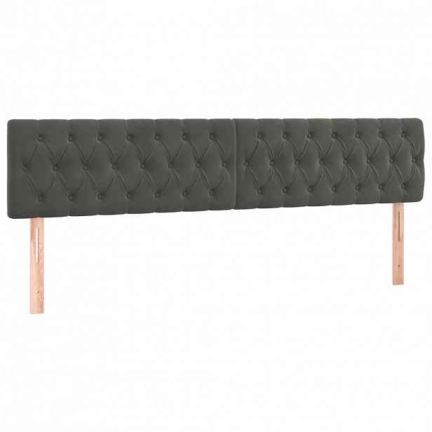 vidaXL Čela postele tmavě šedá 200x7x78/88 cm samet