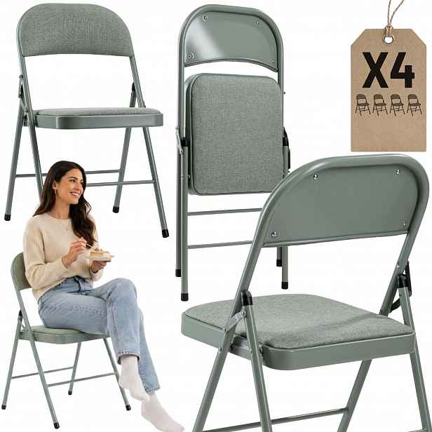 Banketové skládací židle Set X4 do kanceláře jídelny Rozkládací, pevné