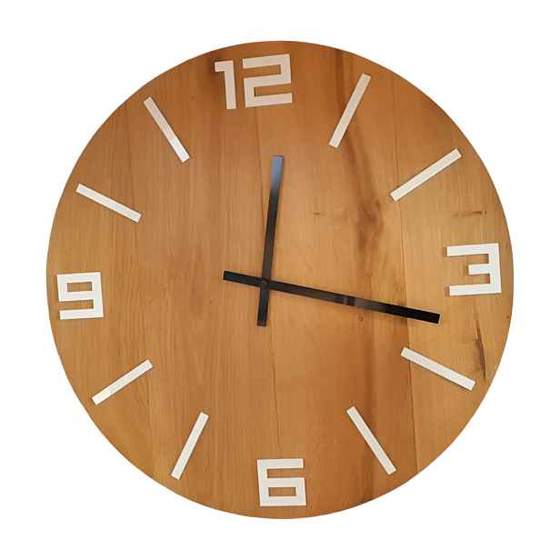 ModernClock Dřevěné nástěnné hodiny Arabic 50 cm hnědé/bílé