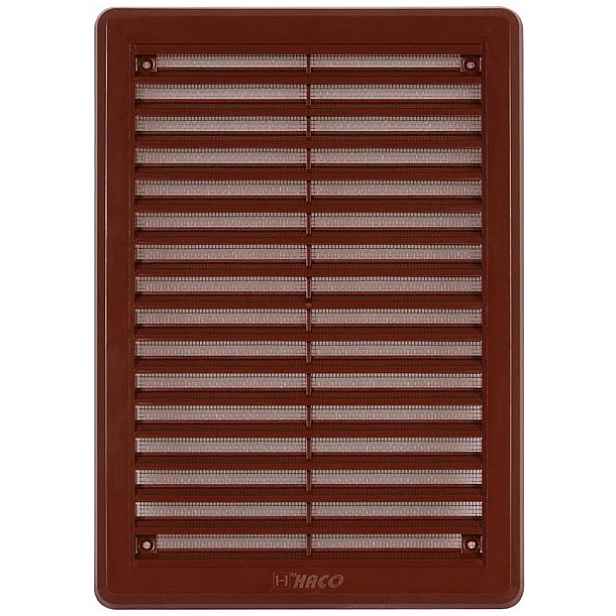 Mřížka větrací se sítí a krytkou HACO VM K 175×250 mm hnědá
