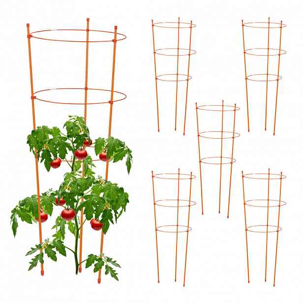 Relaxdays OPORA Oranžová 6ks-set kov plast 76 cm