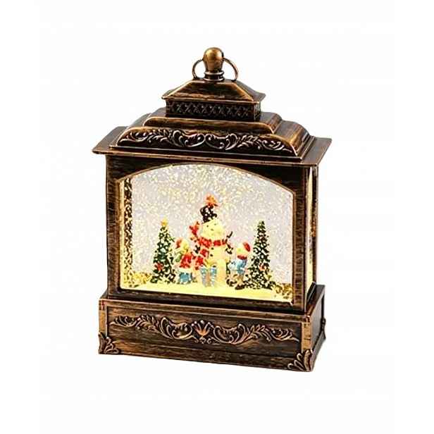 Led Vánoční Lampion S Vodou A Hudbou Usb Lucerna Ozdoba 21 CM