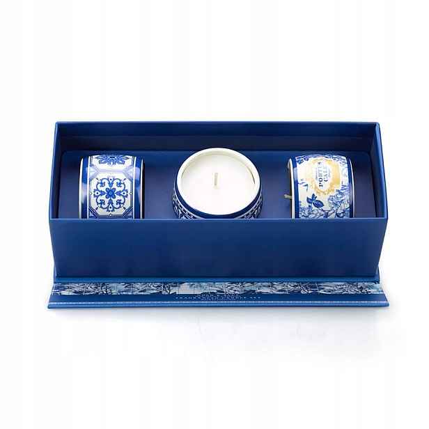 Svíčka Portus Cale Gold & Blue sada 3ks