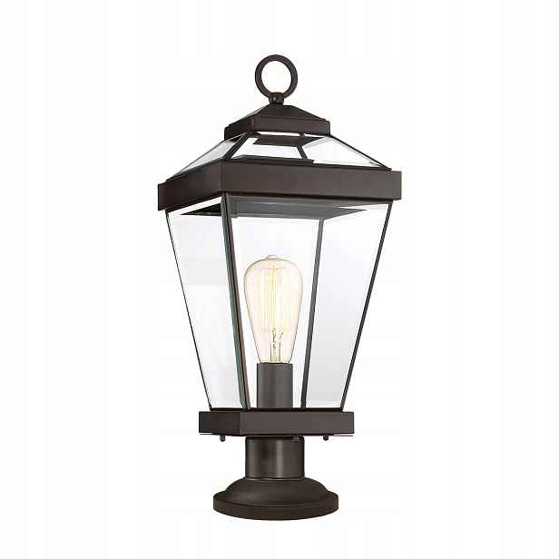Zahradní soklová lampa Západní bronz E27 60W IP44 Quoizel