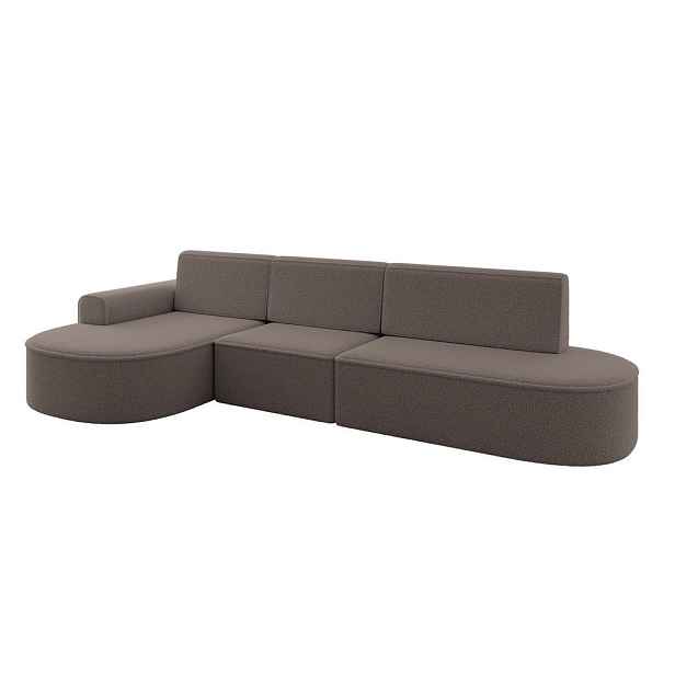 ALTDECOR ROHOVÁ SEDAČKA s funkcí spaní a otomanem, levá MARI-L2-S 368x167x85 Hnědá Buklé
