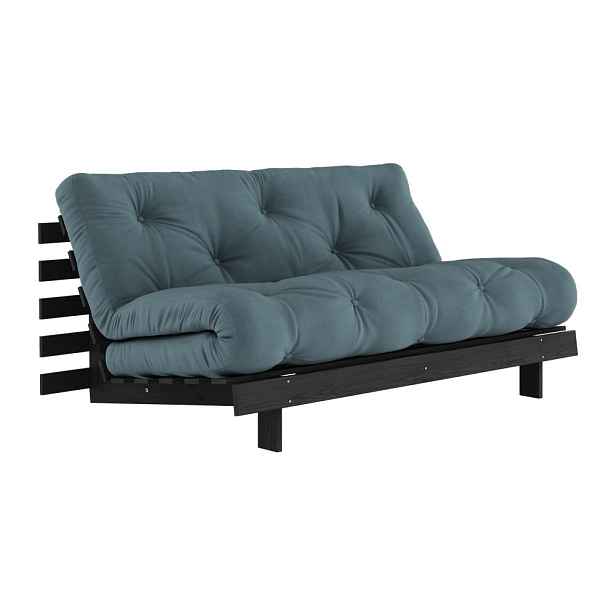 Rozkládací pohovka v petrolejové barvě 160 cm Roots Black Night – Karup Design