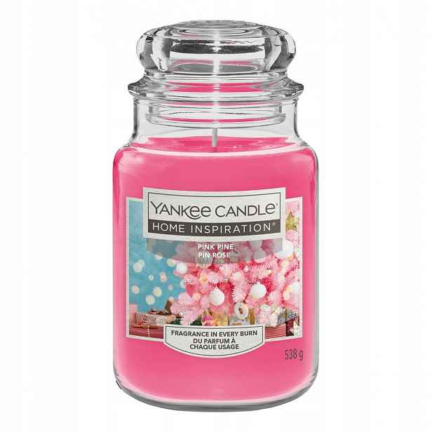 Růžová Vonná Svíčka Zmrazená Brusinky Borovice Jalovec Yankee Candle Pink