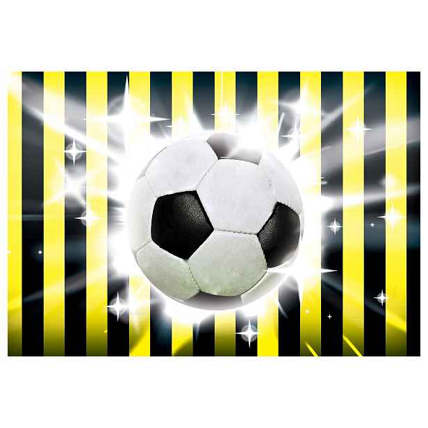 Vliesová fototapeta Fotbal Dynamika Lesk v žluto-černé barvě 250x175 lepidlo
