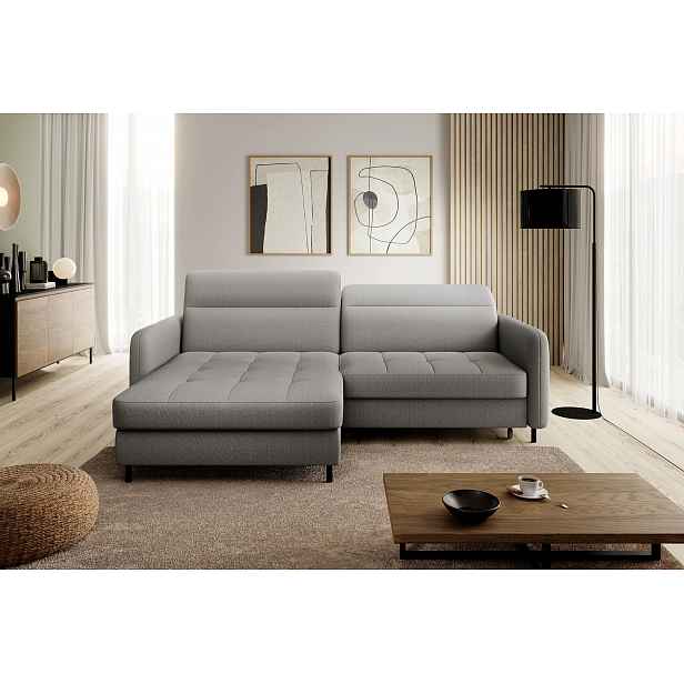Elegantní rozkládací sedací souprava ZULEYKA - šedá 1, levý roh