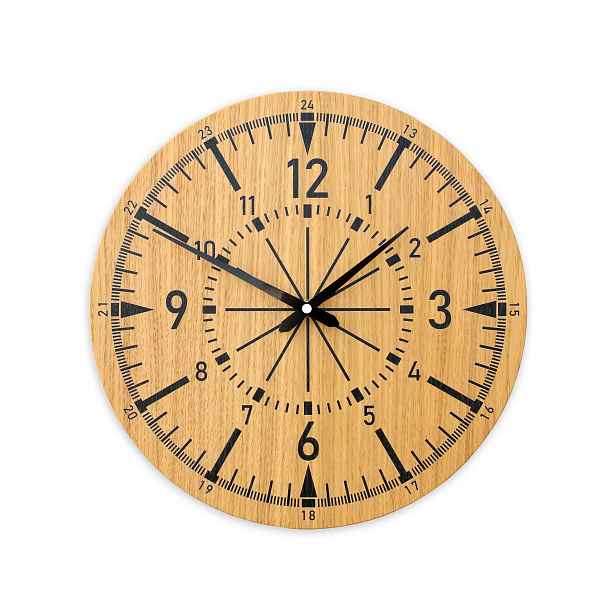 ModernClock Dřevěné nástěnné hodiny Avatar 33 cm dub přírodní/černé