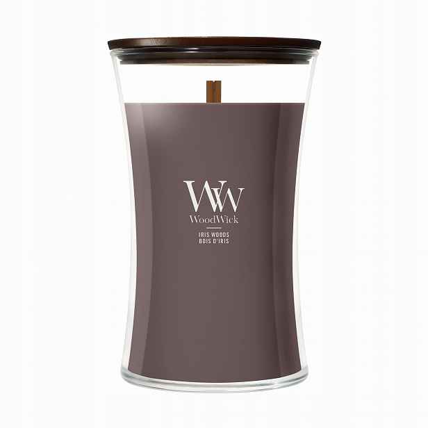 Velká vonná svíčka WoodWick Iris Woods
