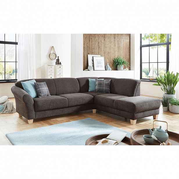 Sit & More ROHOVÁ SEDAČKA, textil, tmavě hnědá