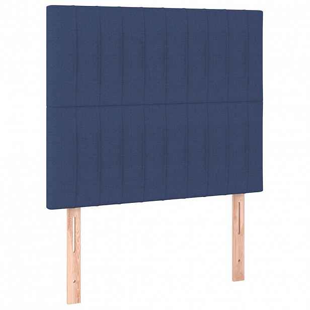 vidaXL Čelo postele modré 100x5x118/128 cm látkové