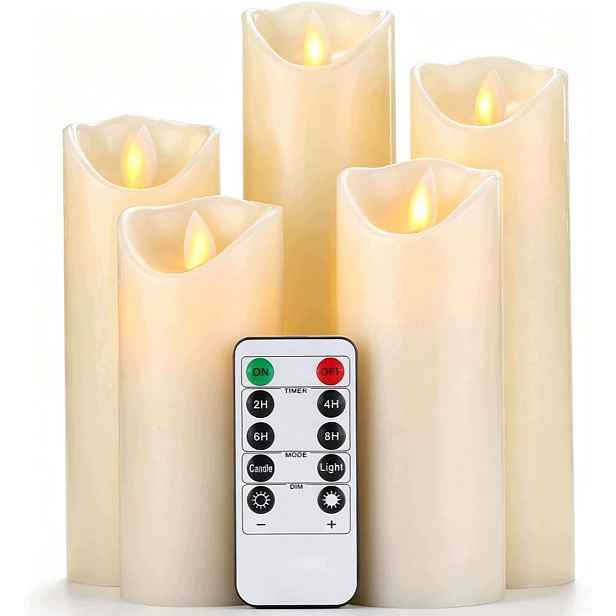 Led Svíčky, Bezplamenné Svíčky, Sada 5 Kusů, S Funkcí Časovače