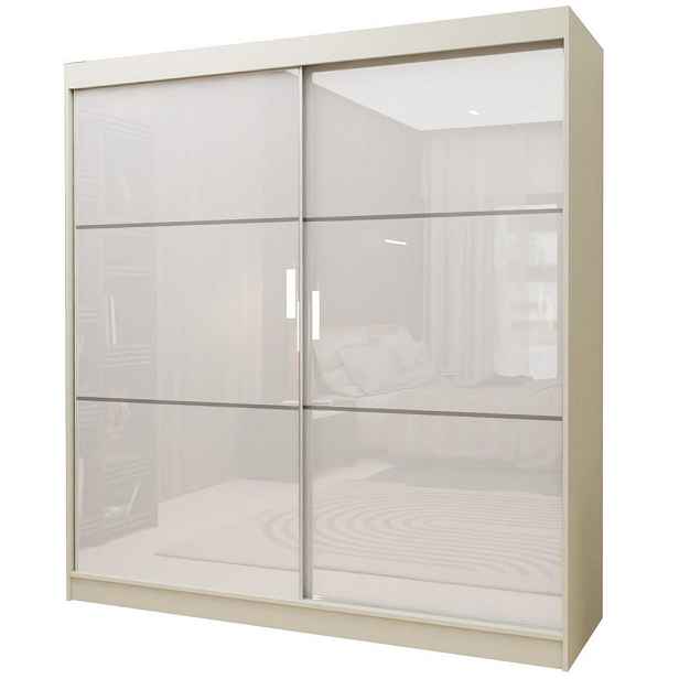 MASSENO ŠATNÍ SKŘÍŇ S POSUVNÝMI DVEŘMI VITALE, 200/216/61 cm 2dveřová, kašmírová