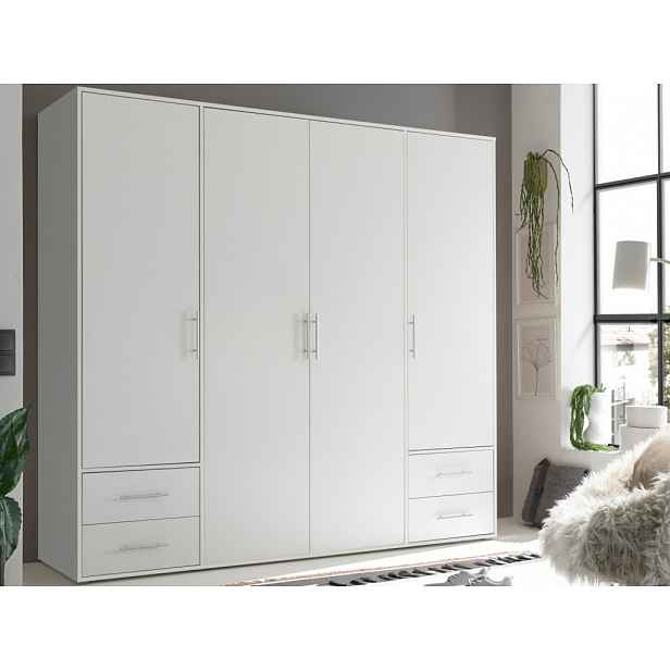 Šatní skříň Valencia, 206 cm, bílá