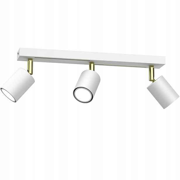 Stropní svítidlo trojitá bílá matná zlatá 3 reflektory 40 cm Luminex