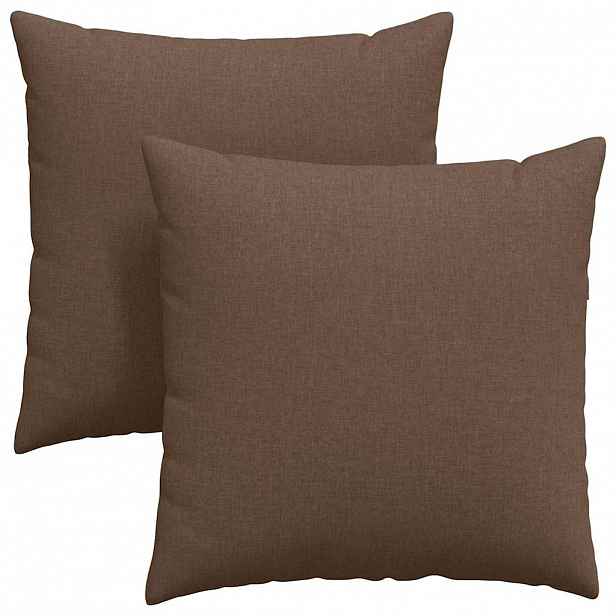 vidaXL Pohovkové polštáře 2 ks textil Hnědá 80 x 80 cm