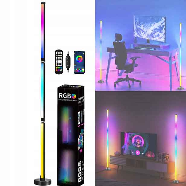 Vysoká Led Rgb Podlahová Stojací Lampa Noční Lampa 120 CM S Dálkový Ovladač