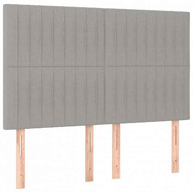 vidaXL Čelo postele světle šedé 144x5x118/128 cm látkové