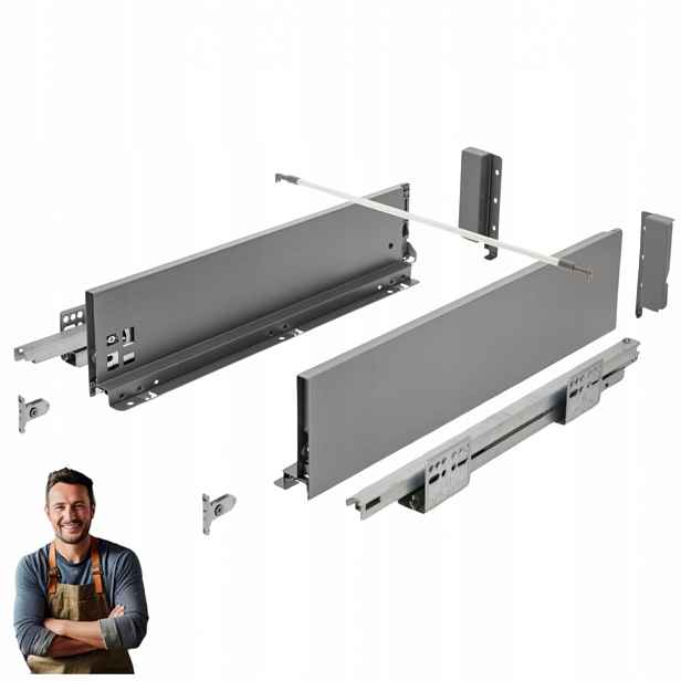 Gtv Axis Pro 300 mm Šuplík s otevíráním push-to-pen, středně antracit H-116