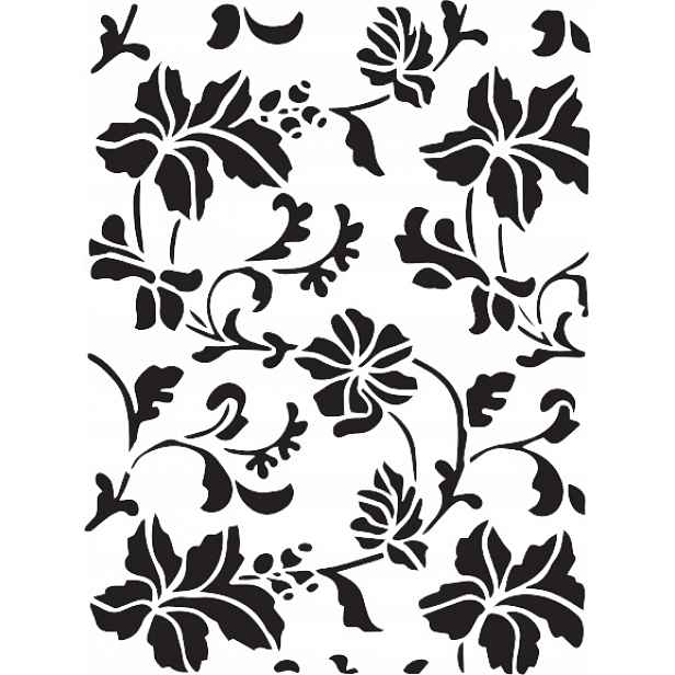 Omítací Šablona LuxBud Flowers 2 92 x 69 cm Opakovaně použitelná