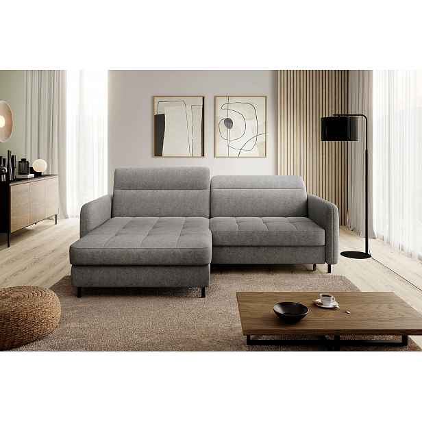 Elegantní rozkládací sedací souprava ZULEYKA - šedá 2, levý roh