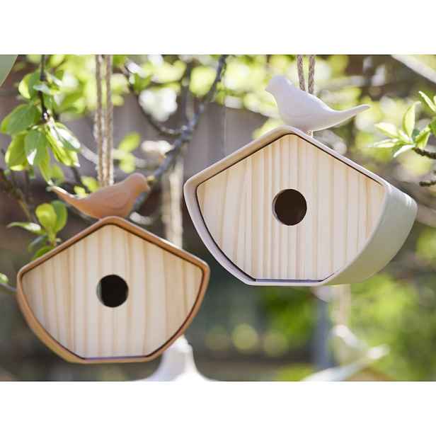 Ptačí budka (mix barev) bambusová vláknina, 16 cm