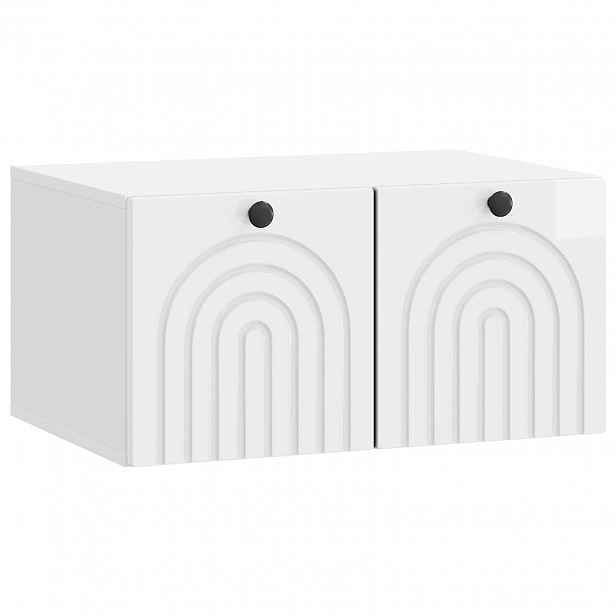 vidaXL Nástěnná TV skříň Bílá s vysokým leskem 59,5 x 41 x 30 cm