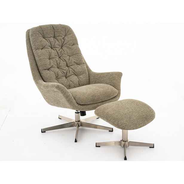 Houpací křeslo s podnožkou Swift, zelená látka