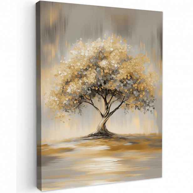 MuchoWow OBRAZ NA PLÁTNĚ Malba - Strom - Abstraktní - Listy 60x80 cm