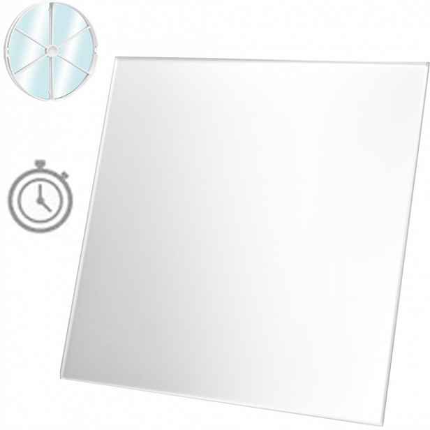 Saténový Skleněný Ventilátor Stříbro Časový Spínač Zpětný Ventil Fi 100