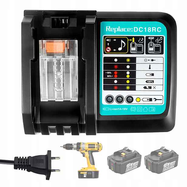 Univerzální Nabíječka 14.4V-18V Li-ion Pro Akumulátory Mta Led
