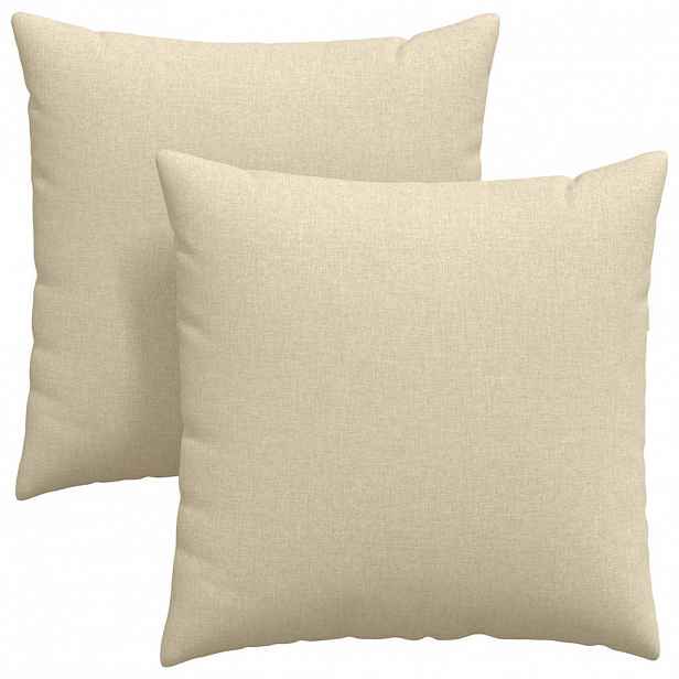vidaXL Pohovkové polštáře 2 ks textil Krémová 80 x 80 cm