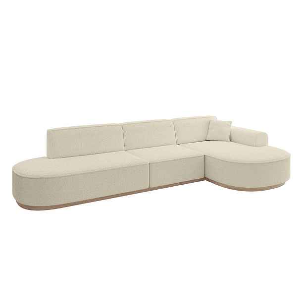 ALTDECOR ROHOVÁ SEDAČKA s otomanem, pravá MARI-L2-v1 328x171x83 Béžová Buklé