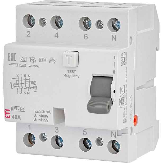 Chránič proudový ETI EFI6-P4 A 40/0.03