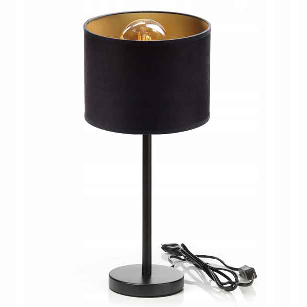 Stolní lampa do pracovny, kovové stínidlo, loft styl, zlatá