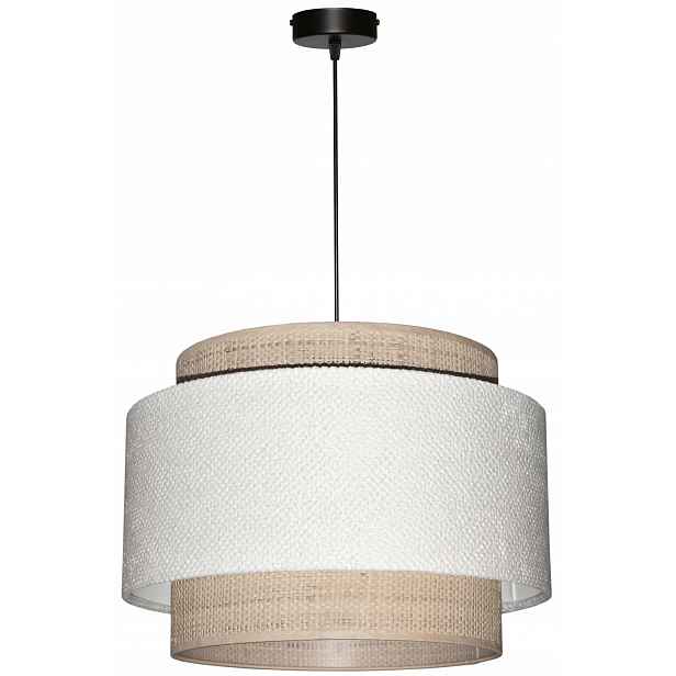 Závěsná stropní lampa Zwis Abażur 35/25 E27 Bílá Arezzo Rafia Ratan Boho