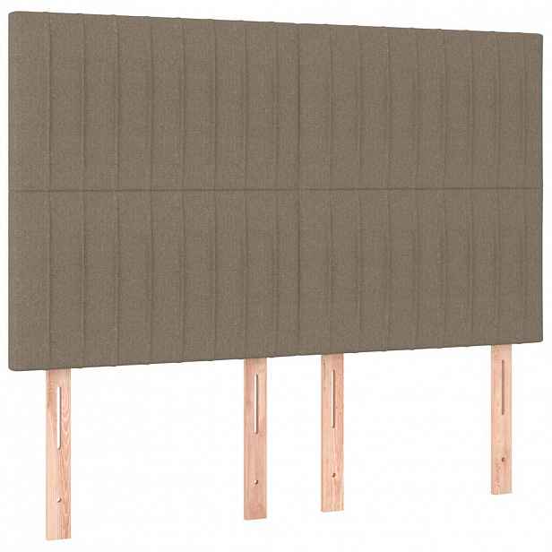 vidaXL Čelo postele béžové 144x5x118/128 cm látkové