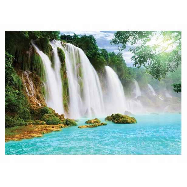 Fototapeta Vodopád 3D Jezero Stromy Les Do Ložnice Obývacího Pokoje Tapeta 368x254