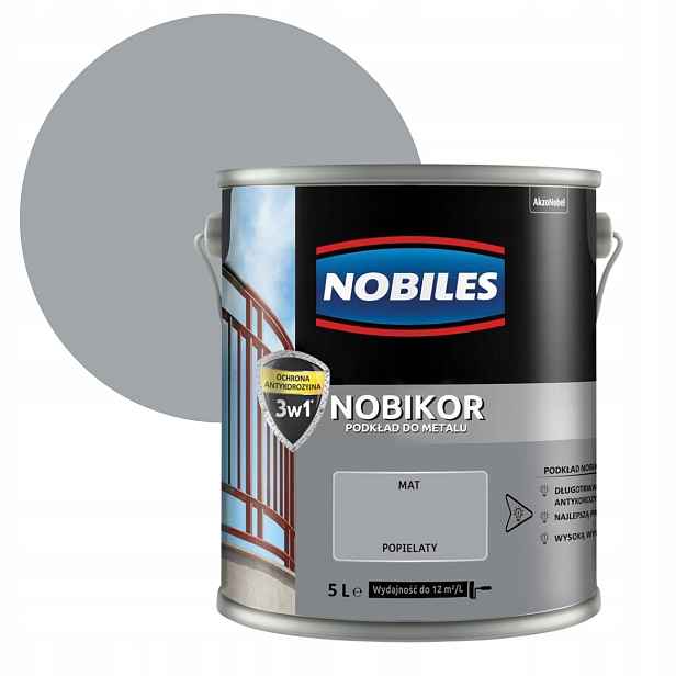 Nobiles Nobikor Antikorozní Podklad Na Kov 5L Popelavý Mat