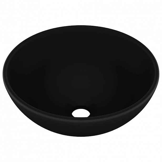 vidaXL Luxusní umyvadlo kulaté matné černé 32,5 x 14 cm keramické