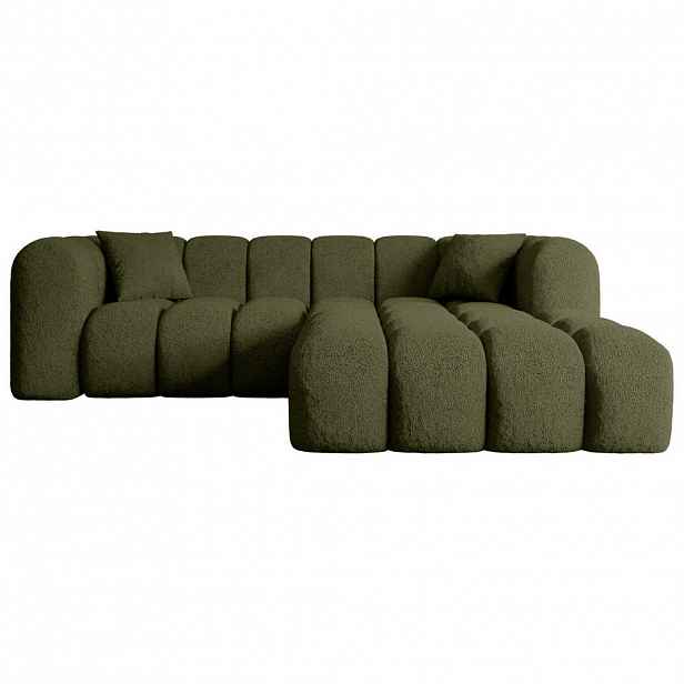 ALTDECOR ROHOVÁ SEDACÍ SOUPRAVA s otomanem vpravo OLEA-L1 – 231 × 173 × 74 cm, zelená