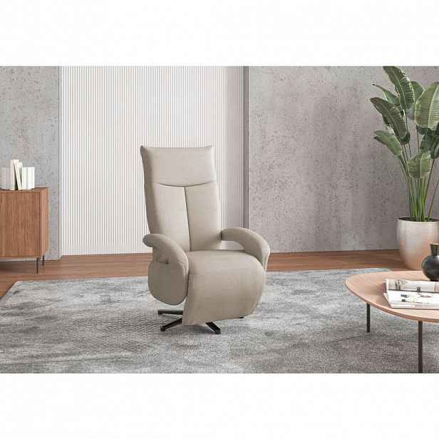 Sit & More KŘESLO, textil, šedohnědá