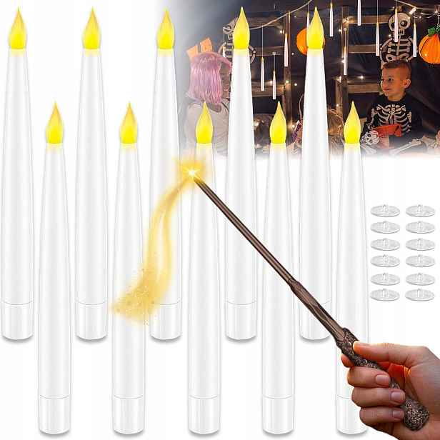 Bílé Led Svíčky Na Baterie S Kouzelným Dálkovým Ovládáním 10 Ks Do Svícnu