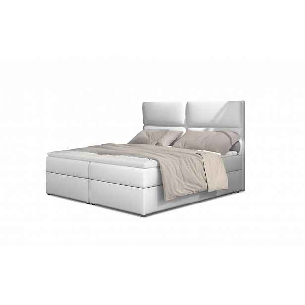 Boxspring PILANSI 07 140x200, bílá ekokůže