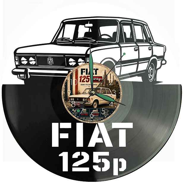 Fiat 125p Velký Fiat Nástěnný Vinyl Vinylová Deska Dárek Narozeniny Památka